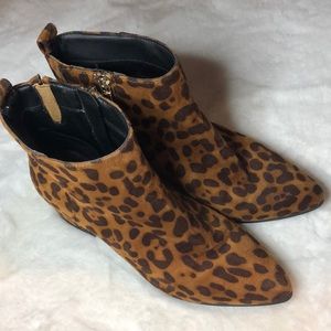 Cheetah booties with small block heel from Target